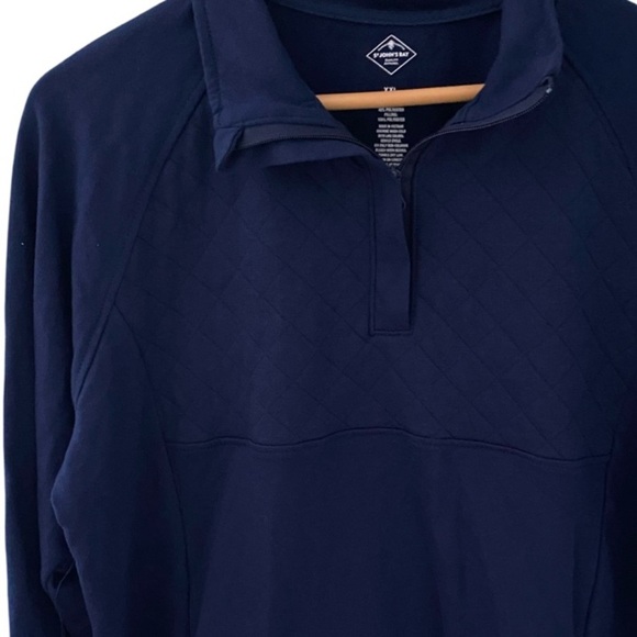 St. Johns Bay Blue 1/4 Zip Mock Neck Long Sleeve Fleece Sweatshirt NWT Size XXL - Picture 2 of 5